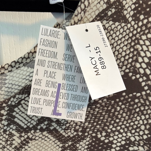 LuLaRoe Macy Brown Snake Print Dress - Picture 2 of 2